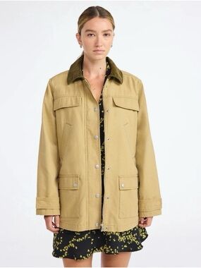 Women's barn Jacket with Corduroy Collar